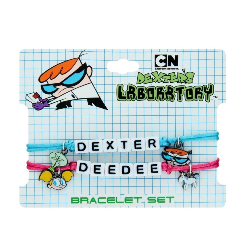 NEW Cartoon Network Dexter's Laboratory Dexter & Dee Dee Best Friends Bracelets